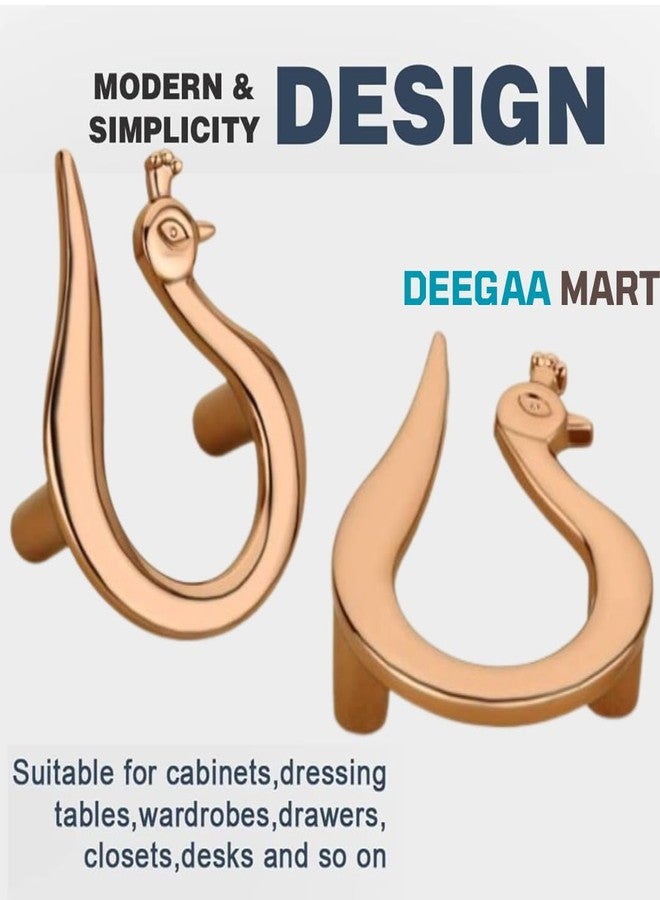 DEEGAA MART مقابض أدراج خزائن على شكل حرف D من DEEGAA MART، مصنوعة من سبائك الزنك، مناسبة لخزائن المطبخ، والخزائن ذات الأدراج، وخزائن الملابس، والخزائن، والأدراج، وأبواب الأثاث (2، ذهبي وردي، طاووسي) - Image 5